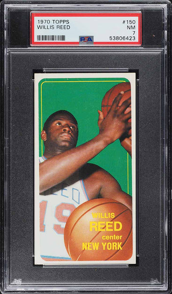 1970 Topps BkB Card #150 Willis Reed New York Knicks HOF PSA 7 NRMT (MGD2)