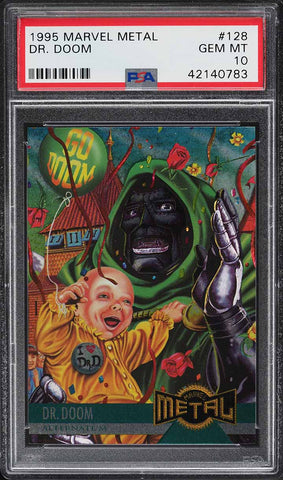 1995 Marvel Metal Card #128 Dr. Doom PSA 10 GEM MINT (MGD2)