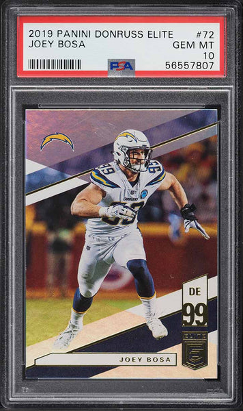 2019 Donruss Elite FB Card # 72 Joey Bosa San Diego Chargers PSA 10 GEM MINT (MGD2)