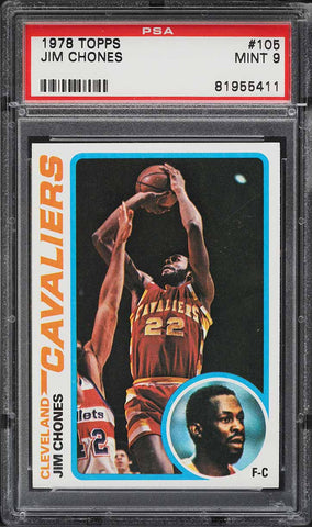 1978 Topps BkB Card #105 Jim Chones Cleveland Cavaliers PSA 9 MINT (MGD2)