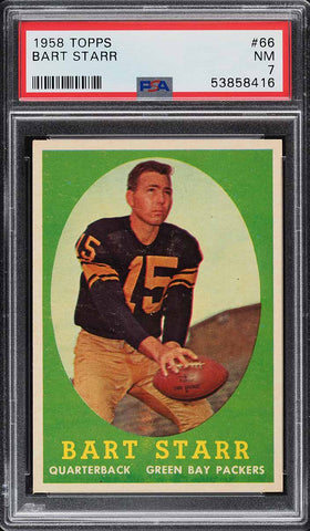 1958 Topps FB Card # 66 Bart Starr HOF PSA 7 NRMT PWCC-A (MGD2)