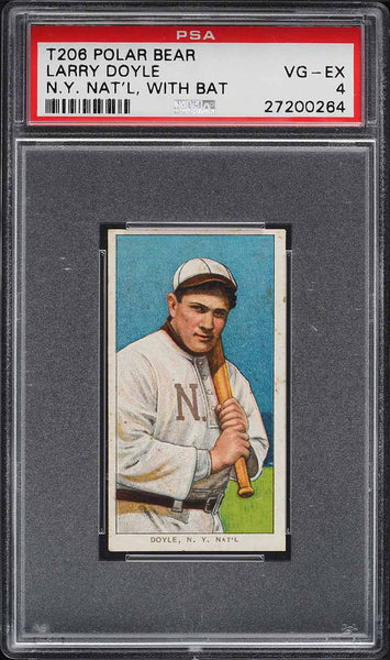 1909-11 T206 Larry Doyle N.Y. NAT'L, WITH BAT, POLAR BEAR PSA 4 VGEX (MGD2)