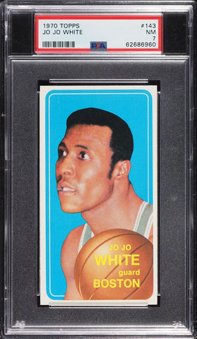 1970 Topps BkB Card #143 Jo Jo White Boston Celtics HOF ROOKIE RC PSA 7 NRMT (MGD2)