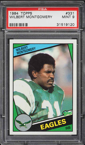 1984 Topps FB Card #331 Wilbert Montgomery Philadelphia Eagles HOF PSA 9 MINT (MGD2)