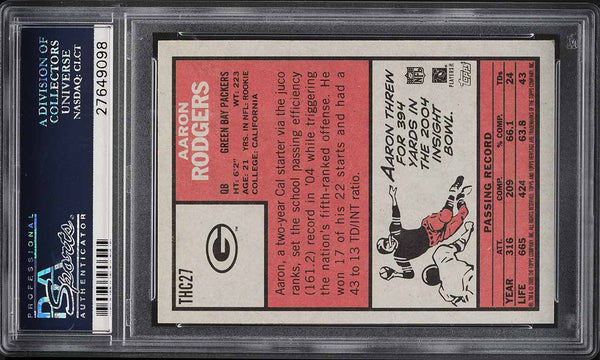 2005 Topps Heritage FB Card #THC27 Aaron Rodgers ROOKIE RC FOILBOARD PSA 10 (MGD2)