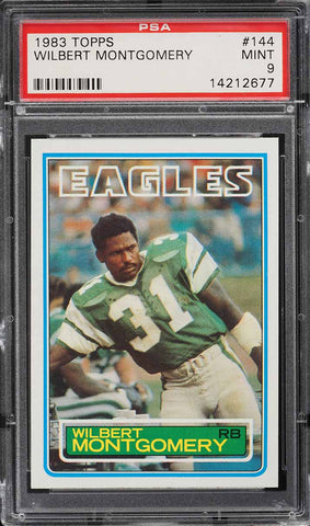 1983 Topps FB Card #144 Wilbert Montgomery Philadelphia Eagles HOF PSA 9 MINT (MGD2)