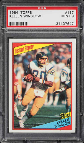1984 Topps FB Card #187 Kellen Winslow San Diego Chargers HOF PSA 9 MINT (MGD2)