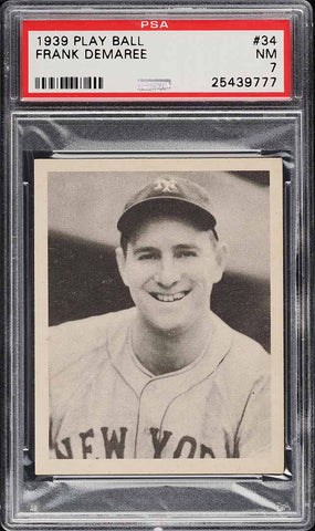 1939 Play Ball BB Card # 34 Frank Demaree PCL HOF PSA 7 NRMT (MGD2)