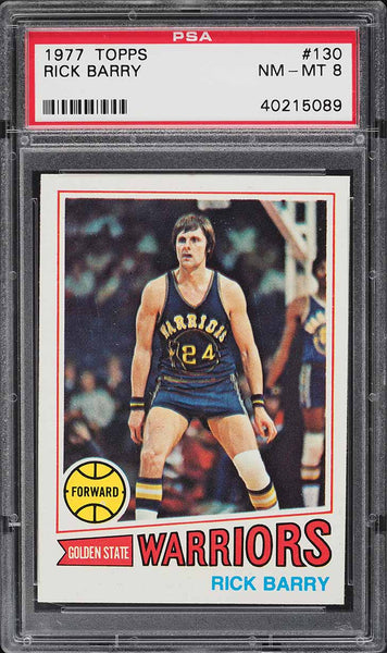 1977 Topps BkB Card #130 Rick Barry Golden State Warriors HOF PSA 8 NM-MT (MGD2)