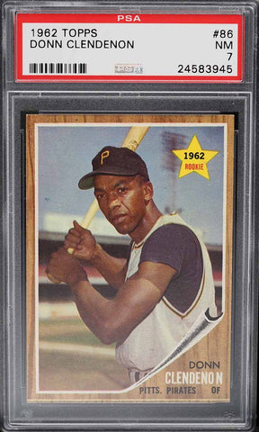 1962 Topps BB Card # 86 Donn Clendenon ROOKIE RC PSA 7 NRMT (MGD2)