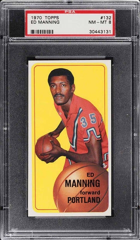 1970 Topps Bkb Card #132 Ed Manning Trail Blazers ROOKIE RC PSA 8 NM-MT (MGD2)