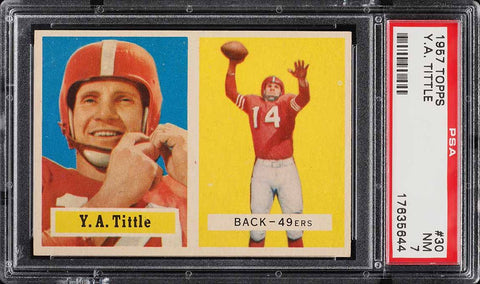 1957 Topps FB Card # 30 Y.A. Tittle San Francisco 49ers HOF PSA 7 NRMT (MGD2)