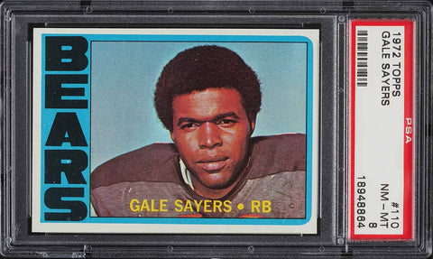 1972 Topps FB Card #110 Gale Sayers Chicago Bears HOF PSA 8 NM-MT (MGD2)