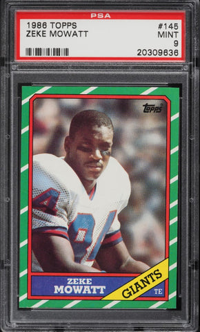 1986 Topps FB Card #145 Zeke Mowatt PSA 9 MINT (MGD2)