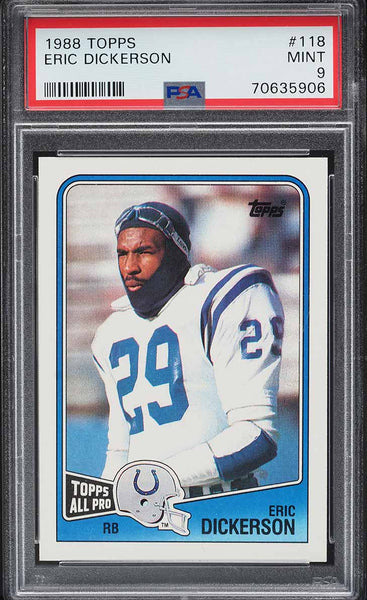 1988 Topps FB Card #118 Eric Dickerson Indianapolis Colts HOF ALL-PRO PSA 9 MINT (MGD2)