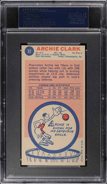 1969 Topps Bkb Card # 32 Archie Clark ROOKIE RC PSA 7 NRMT (MGD2)