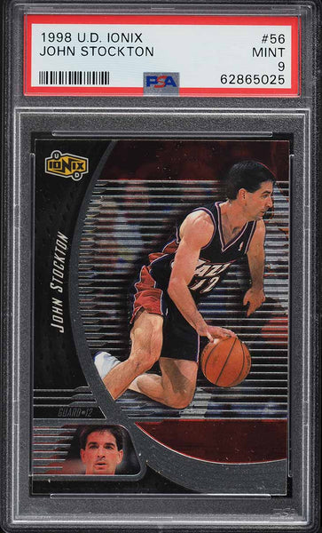 1998 Upper Deck Ionix BkB Card # 56 John Stockton Utah Jazz HOF PSA 9 MINT (MGD2)