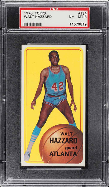 1970 Topps Bkb Card #134 Walt Hazzard Atlanta Hawks PSA 8 NM-MT (MGD2)