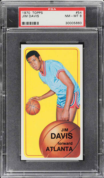 1970 Topps Bkb Card # 54 Jim Davis Atlanta Hawks PSA 8 NM-MT (MGD2)