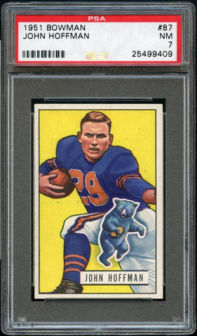 1951 Bowman FB Card # 87 John Hoffman Chicago Bears PSA NM 7 (MGD2)