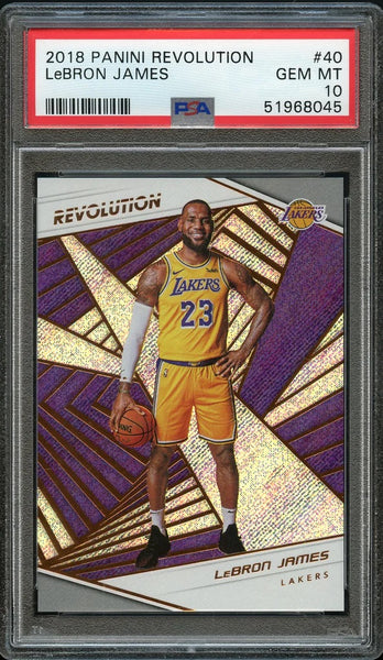 2018 Panini Revolution BkB Card # 40 LeBron James Los Angeles Lakers PSA 10 (MGD2)