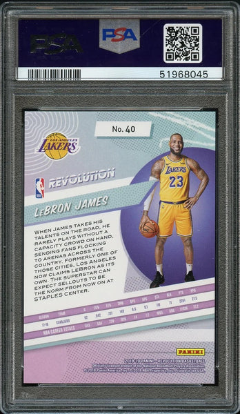 2018 Panini Revolution BkB Card # 40 LeBron James Los Angeles Lakers PSA 10 (MGD2)