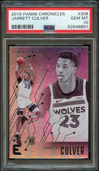 2019 Panini Chronicles BkB Card #208 Jarrett Culver ROOKIE RC PSA 10 (MGD2)