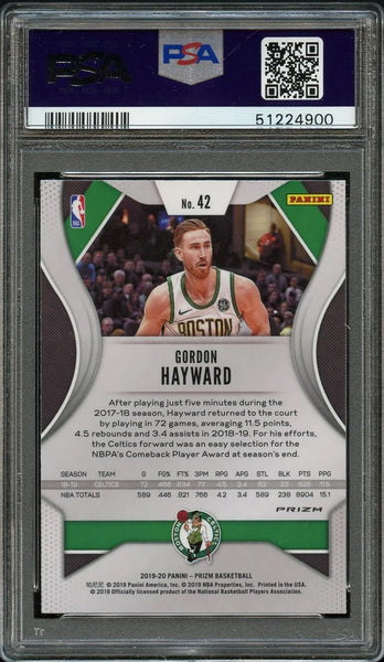 2019 Panini Prizm BkB Card # 42 Gordon Hayward RED/WHITE/BLUE PSA GEM MINT 10 (MGD2)