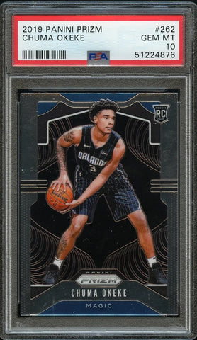 2019 Panini Prizm BkB Card #262 Chuma Okeke ROOKIE RC PSA GEM MINT 10 (MGD2)