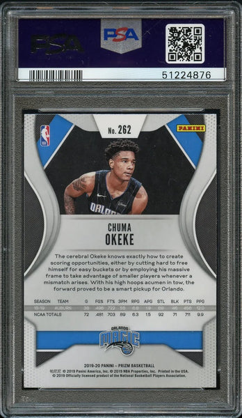 2019 Panini Prizm BkB Card #262 Chuma Okeke ROOKIE RC PSA GEM MINT 10 (MGD2)