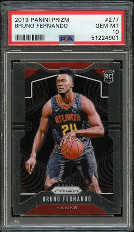 2019 Panini Prizm BkB Card #277 Bruno Fernando ROOKIE RC PSA GEM MINT 10 (MGD2)