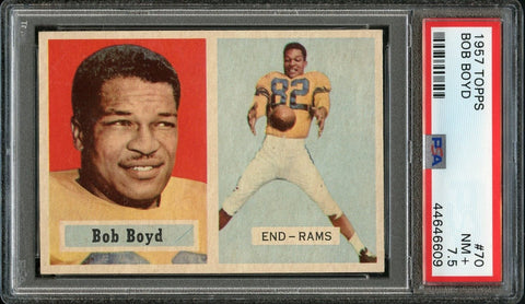 1957 Topps FB Card # 70 Bob Boyd Los Angeles Rams PSA 7.5 NRMT+ (MGD2)